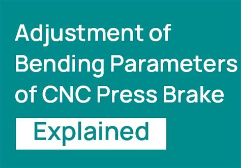 cnc parameters explained